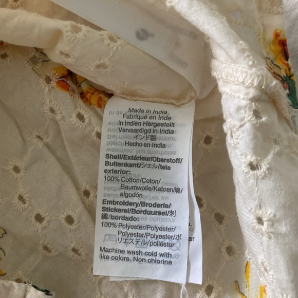 Madewell Eyelet Village Floral Ruffle Sleeve Top - Picture 6 of 6